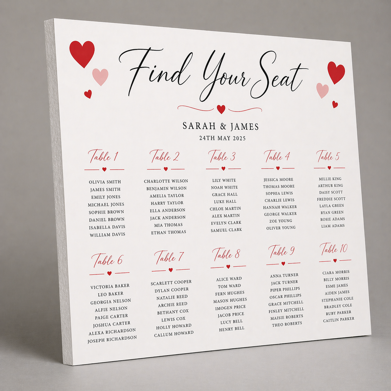 Seating Plan Signs | Print Guys
