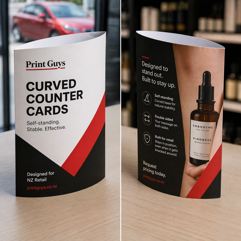 Curved Counter Cards | Print Guys