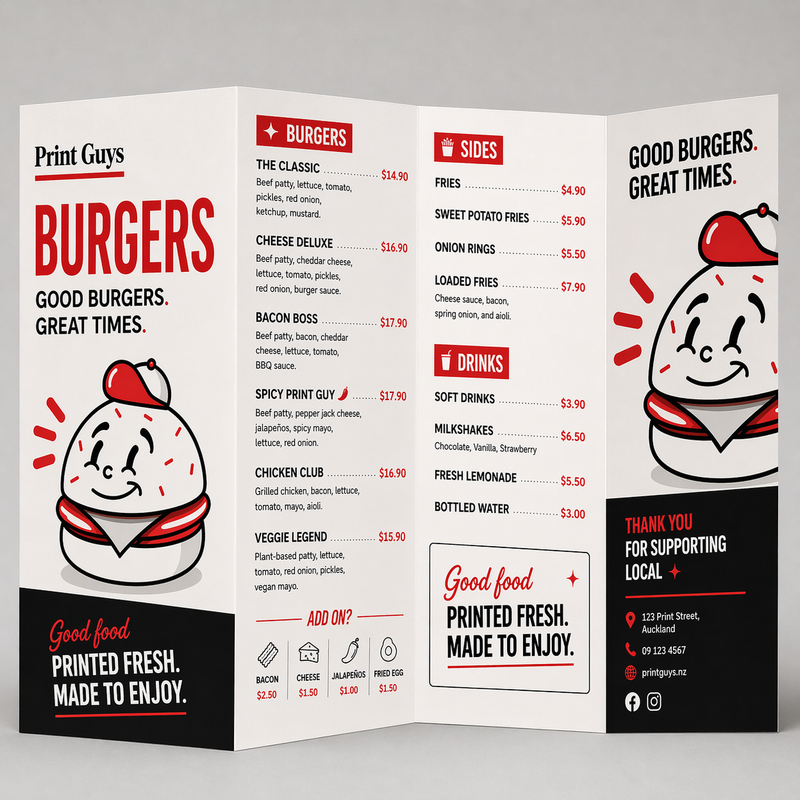 Menus - Folded | Print Guys