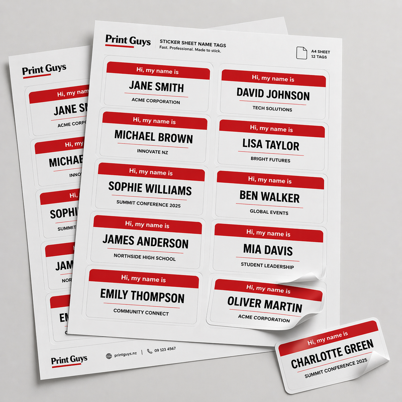 Fabric Sticker Sheet Name Tags | Print Guys